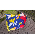 PP Woven Tasche Blau-Rot-Gelb "My Style"
