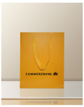 Papiertaschen mit gewebtem Trageband Commerzbank 2 farbig 
