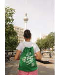 Baumwolltasche Grün - weiß bedruckt "Alles drin"