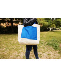 Baumwolltasche weiß blau