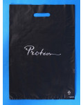 PE Taschen Schwarze Plastiktüten mit Logodruck und Griffloch