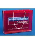 Transparente Kunststofftaschen rot bedruckt 