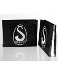 schwarz weiße Kunststofftaschen bedruckt 