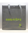 Non Woven Taschen grau mit Randumschlagsverstärkung