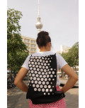 Baumwolltasche schwarz - weiß gepunktet