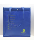 Blaue Non Woven Taschen mit Siebdruck und Druckknopf