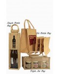 Wein & Gläser Tasche aus Baumwolle Natur, Single, Tripple, Sixpack
