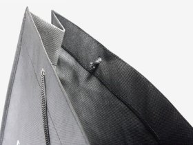 PP Non-Woven black without lamination, printed cord pocket