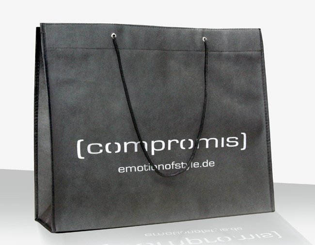 Non Woven Kordeltragetaschen Siebdruck metallic silber, 140 gm2, PP Non-Woven