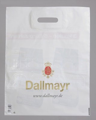 Alois Dallmayr Kaffee, LDPE DKT Tasche, 50µ, 6farbig, ohne Boden- ohne Seitenfalte, Plastiktragetaschen, Plastiktragetasche, individuell Plastiktüten bedrucken lassen, robust und 