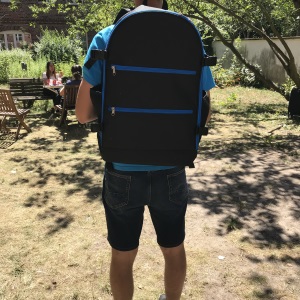 Rucksack Schwarz Blau, tragen 1