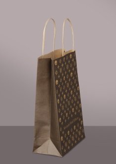 Brown kraft paper bag, 2-color printed, small series, offset printing