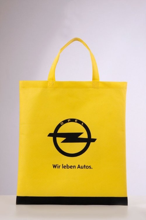Opel Non Woven Taschen, Non Woven in Pantone Farbe nach Kundenwunsch eingefärbt